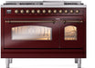 ILVE Nostalgie II 48" Dual Fuel Liquid Propane Range, Burgundy, Bronze Trim ILVE UP48FNMPBUBLP ILVE