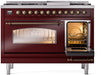 ILVE Nostalgie II 48" Dual Fuel Liquid Propane Range, Burgundy, Bronze Trim ILVE UP48FNMPBUBLP ILVE