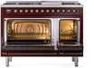 ILVE Nostalgie II 48" Dual Fuel Liquid Propane Range, Burgundy, Bronze Trim ILVE UP48FNMPBUBLP ILVE