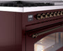 ILVE Nostalgie II 48" Dual Fuel Liquid Propane Range, Burgundy, Bronze Trim ILVE UP48FNMPBUBLP ILVE