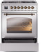 ILVE Nostalgie II 30" Dual Fuel Liquid Propane Range, Stainless Steel, Bronze Trim UP30NMPSSBLP ILVE