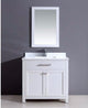 Dawn 36"Milan Vanity Single Sink & White Marble Top & Mirror AAMS3601