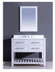 Dawn 42" Boehemian Vanity Single Sink & White Quartz Top AAPS4201