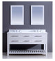Dawn 60" Boehemian Vanity Double Sink & White Quartz Top & Mirror AAPS6001