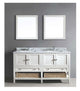 Dawn 60" Bohemian Vanity Double Sink & White Marble Top AACCS-6001