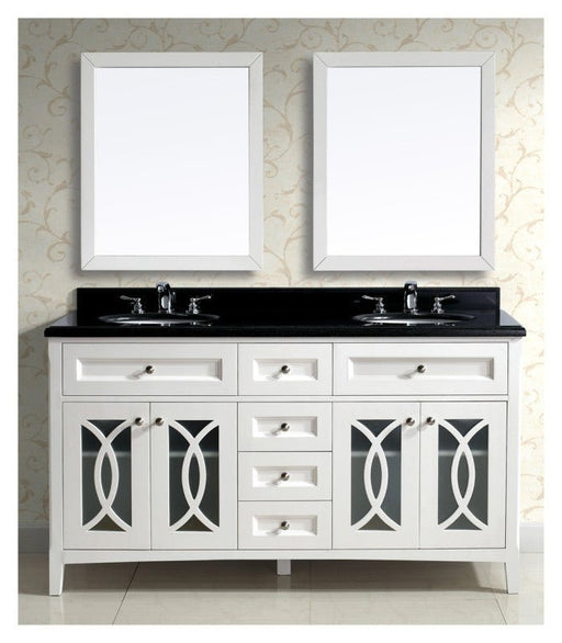 Dawn 60" Modern Vanity with Double Sinks & Black Marble Top AACS - 6001 - Farmhouse Kitchen and Bath