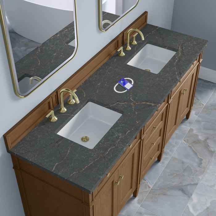 James Martin Brittany 72" Double Bathroom Vanity, Pecan