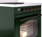 ILVE Nostalgie II 30" Electric Range, Emerald Green, Bronze Trim UPI304NMPEGB ILVE