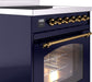 ILVE Nostalgie II 30" Electric Range, Blue, Brass Trim UPI304NMPMBG ILVE