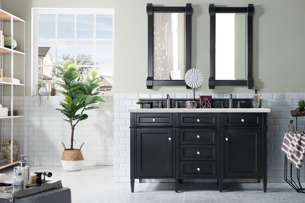 James Martin Brittany 60" Double Bathroom Vanity, Black Onyx