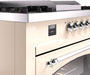 ILVE Nostalgie II 60" Dual Fuel Natural Gas Range, Antique White, Chrome Trim UP60FSNMPAWC ILVE