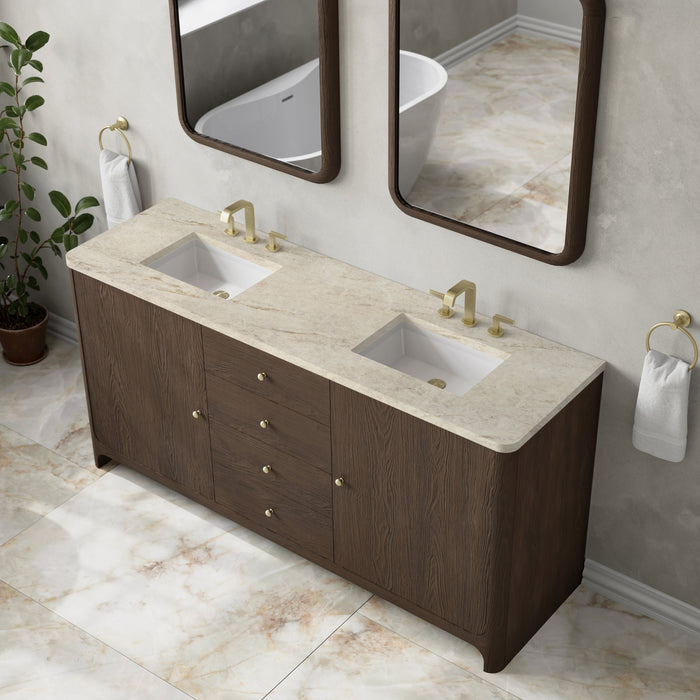 James Martin Gracyn 72" Double Bathroom Vanity, Sable