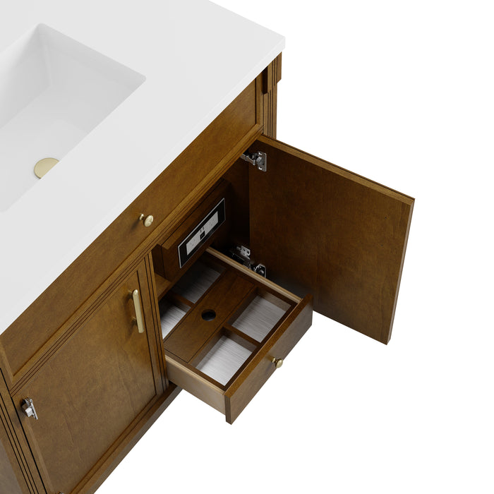 James Martin Bellshire 36" Single Bathroom Vanity, Honey Oak