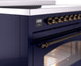 ILVE Nostalgie II 48" Electric Range, Blue, Bronze Trim UPI486NMPMBB ILVE