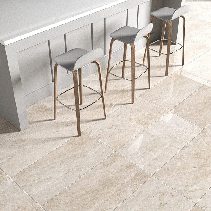 Diana Royal Beige Marble Polished Floor and Wall Tile - Livfloors Collection