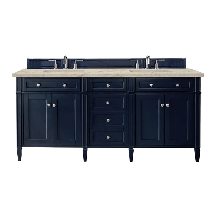 James Martin Brittany 72" Double Bathroom Vanity, Victory Blue