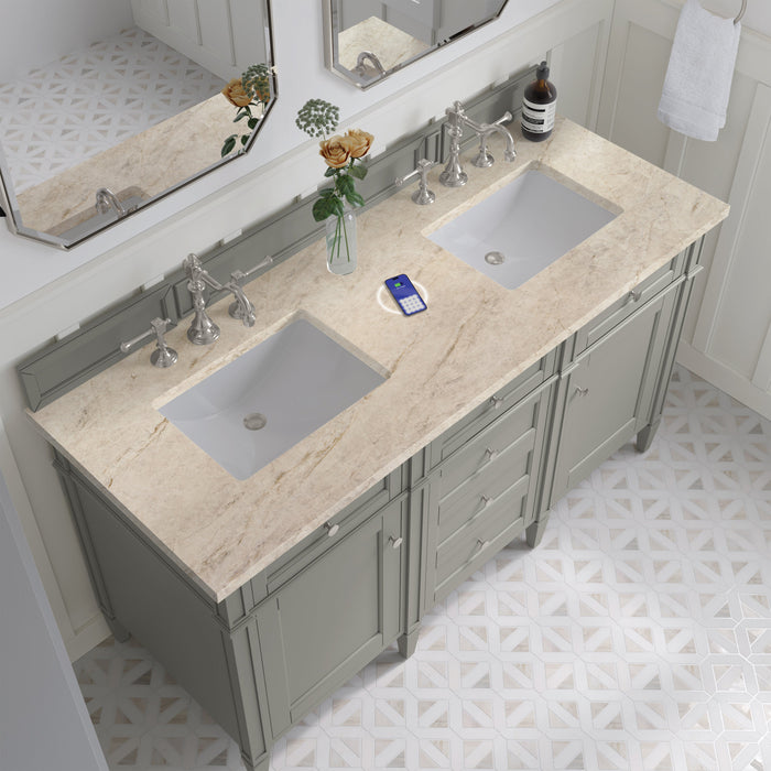 James Martin Brittany 60" Double Bathroom Vanity, Urban Gray