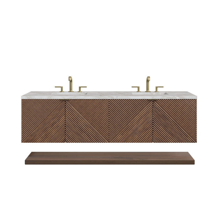 James Martin Marcello 72" Floating Double Bathroom Vanity, Chestnut