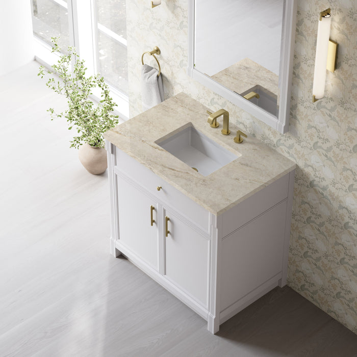 James Martin Bellshire 36" Single Bathroom Vanity, Bright White