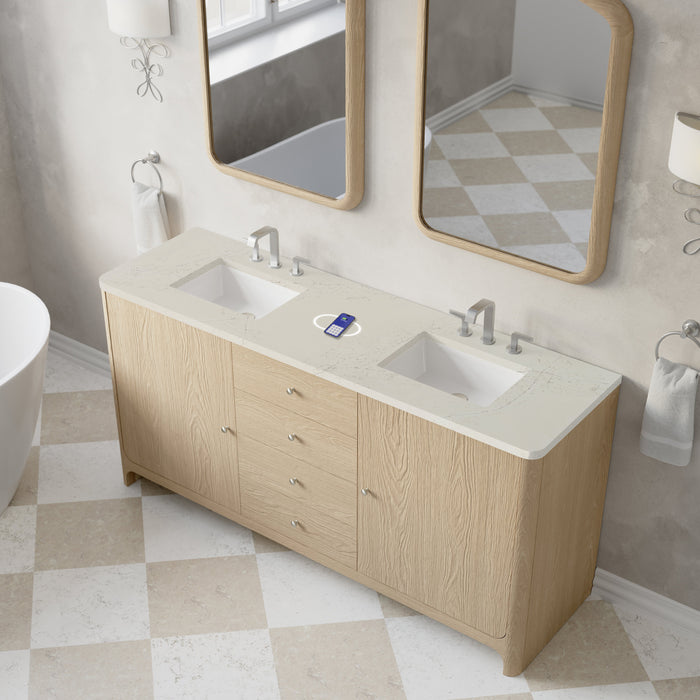 James Martin Gracyn 72" Double Bathroom Vanity, Coastal Driftwood