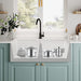 Double Bowl Kitchen Sinks,DeerValley DV - 1K028 33" L x 18" W White Farmhouse Ceramic Kitchen Sink,Reversible Double Bowl Farmhouse Sink with Apron Front Porcelain Ceramic Kitchen Sinks - Farmhouse Kitchen and Bath