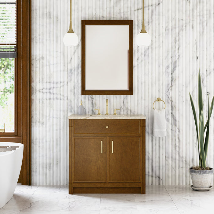 James Martin Bellshire 36" Single Bathroom Vanity, Honey Oak
