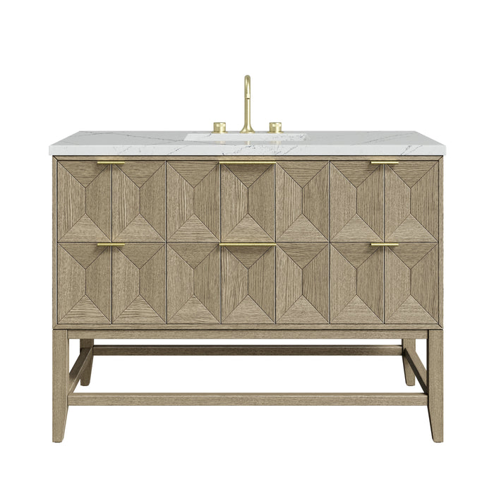 James Martin Emmeline 48" Single Bathroom Vanity, Pebble Oak