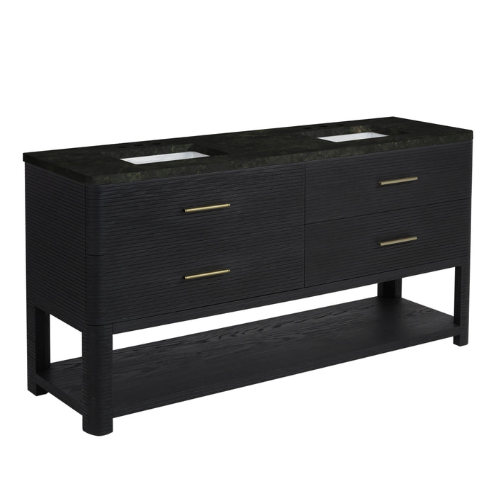 James Martin Lucian 72" Double Bathroom Vanity, Carbon Oak