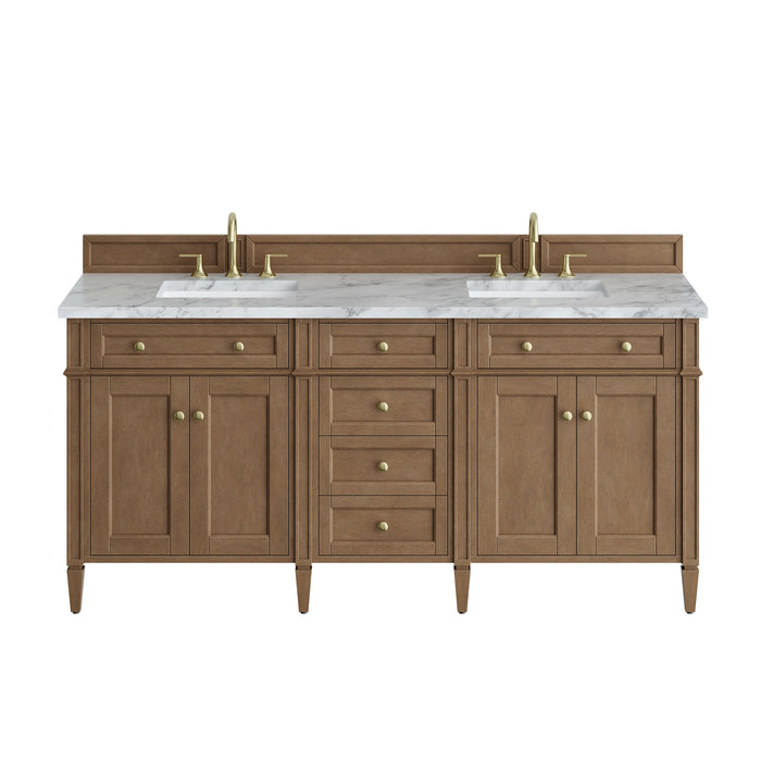James Martin Brittany 72" Double Bathroom Vanity, Pecan