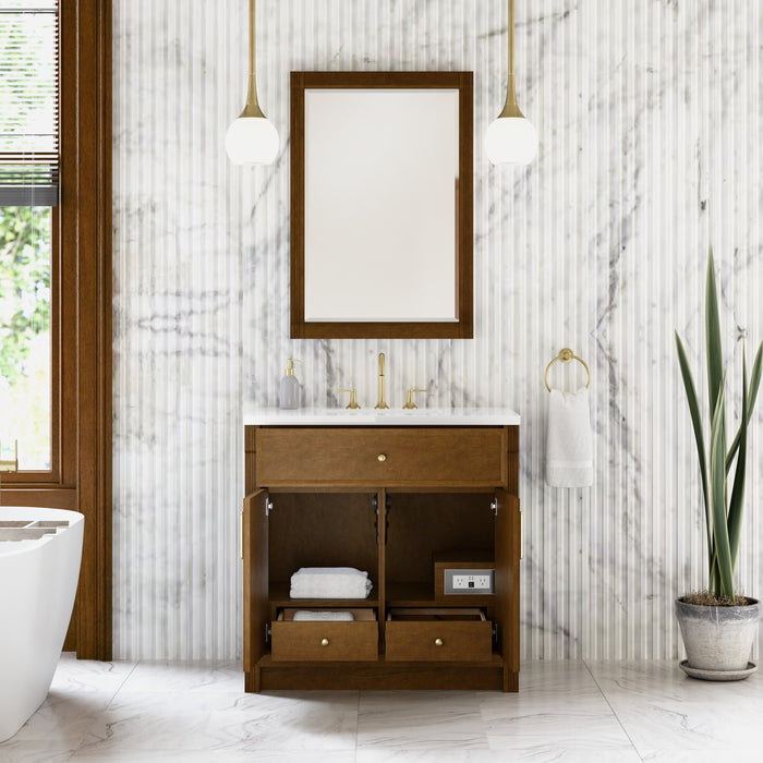 James Martin Bellshire 36" Single Bathroom Vanity, Honey Oak