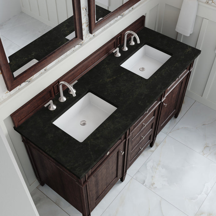 James Martin Brittany 60" Double Bathroom Vanity, Burnished Mahogany