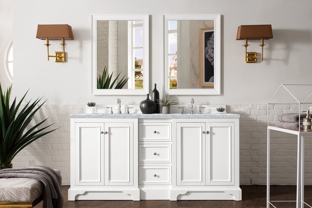 James Martin De Soto 72" Double Bathroom Vanity, Bright White