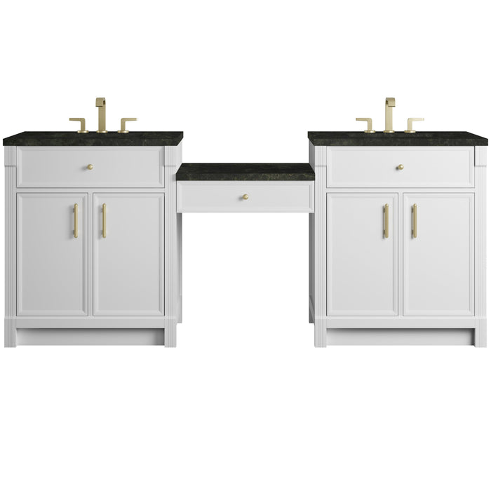 James Martin Bellshire 84" Double Bathroom Vanity, Bright White