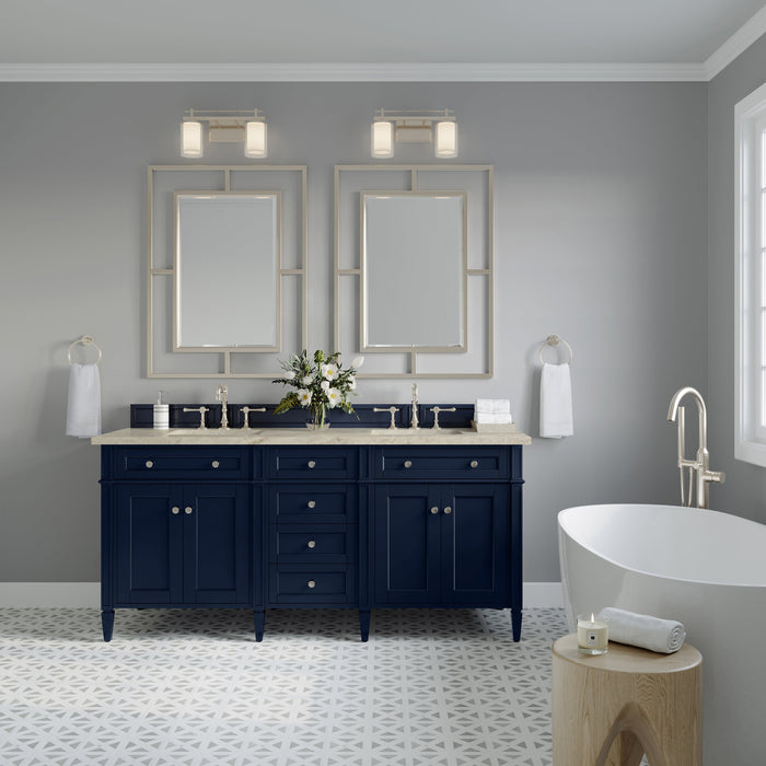 James Martin Brittany 72" Double Bathroom Vanity, Victory Blue