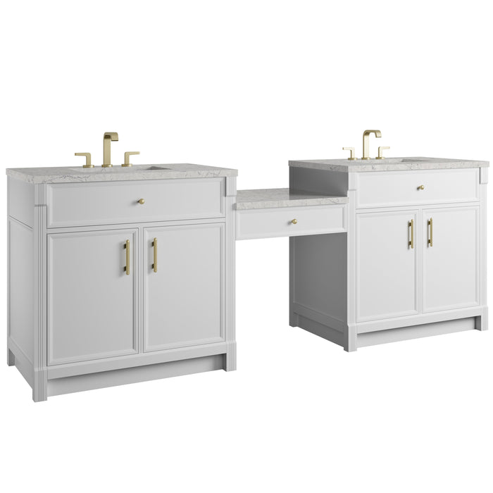 James Martin Bellshire 96" Double Bathroom Vanity, Bright White