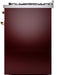 ILVE Nostalgie II 30" Dual Fuel Natural Gas Range, Burgundy, Brass Trim UP30NMPBUG ILVE