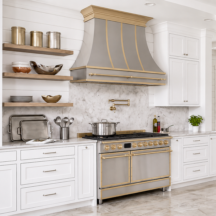 Custom Smooth Curved Stainless Steel Range Hood - SHCR01