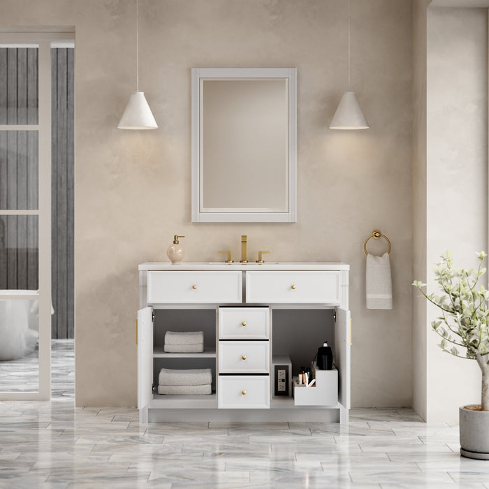 James Martin Bellshire 48" Single Bathroom Vanity, Bright White