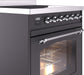 ILVE Nostalgie II 30" Electric Range, Matte Graphite, Chrome Trim UPI304NMPMGC ILVE