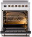 ILVE Nostalgie II 30" Electric Range, White, Bronze Trim UPI304NMPWHB ILVE