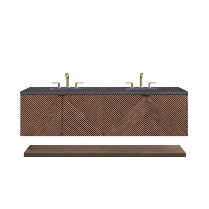 James Martin Marcello 72" Floating Double Bathroom Vanity, Chestnut