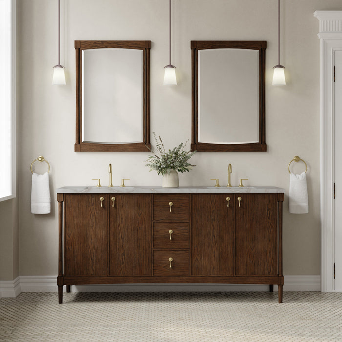 James Martin Kinnsden 72" Double Bathroom Vanity, Sable Oak
