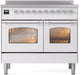 ILVE Nostalgie II 40" Electric Range, White, Chrome Trim UPDI406NMPWHC ILVE