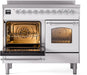 ILVE Nostalgie II 40" Electric Range, White, Chrome Trim UPDI406NMPWHC ILVE