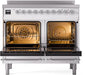 ILVE Nostalgie II 40" Electric Range, White, Chrome Trim UPDI406NMPWHC ILVE