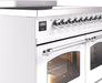 ILVE Nostalgie II 40" Electric Range, White, Chrome Trim UPDI406NMPWHC ILVE