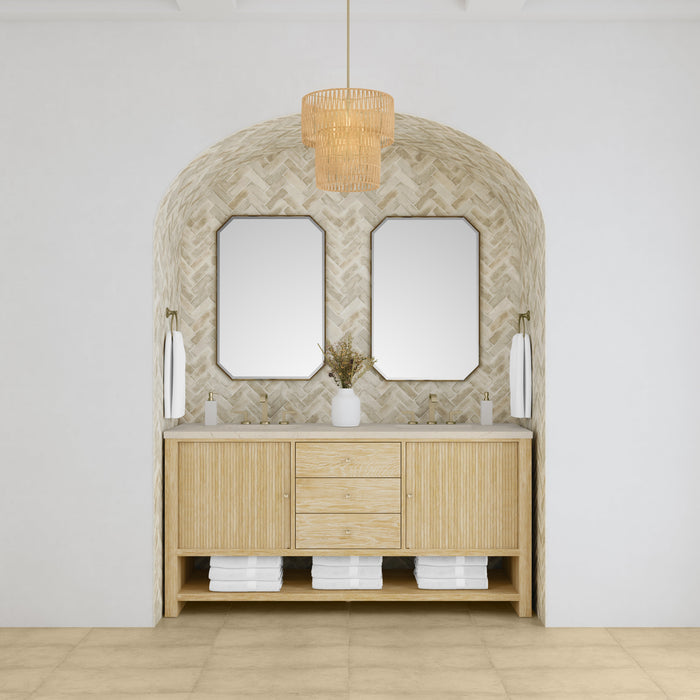 James Martin Marigot 72" Double Bathroom Vanity, Sunwashed Oak