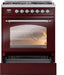 ILVE Nostalgie II 30" Dual Fuel Liquid Propane Range, Burgundy, Chrome Trim UP30NMPBUCLP ILVE