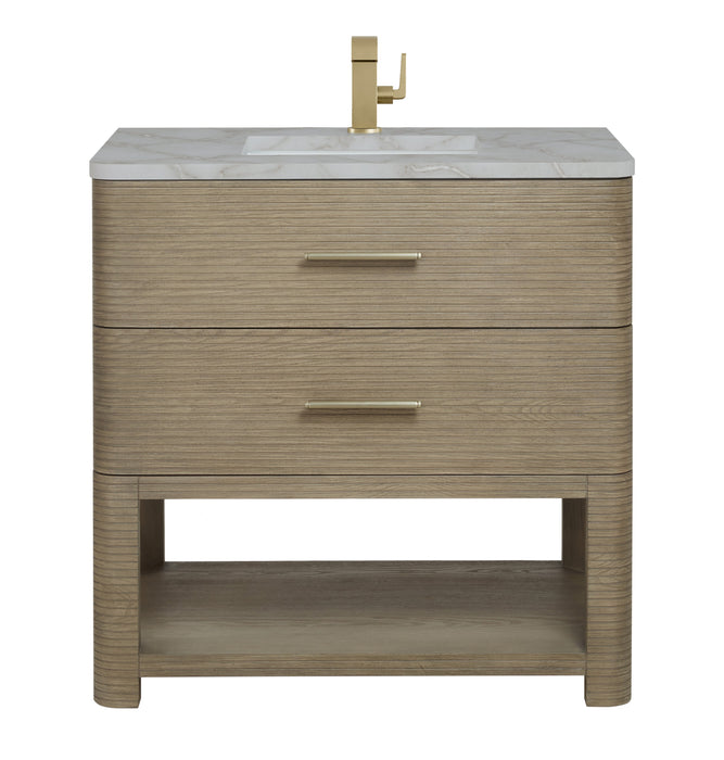 James Martin Lucian 36" Single Bathroom Vanity, Pebble Oak