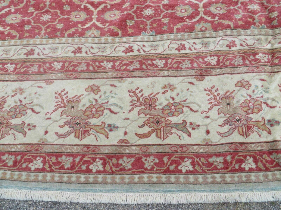 12' X 18' Palace Size Handmade Egyptian Wool Rug Carpet Soft Colors Red & Beige